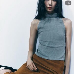 Zara - Tank Top - blue/silver